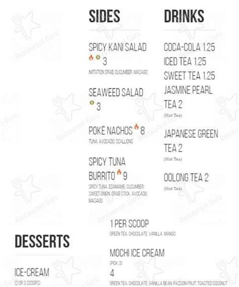 Menu at Poke Bros. pub & bar, Columbus, Gemini Pl