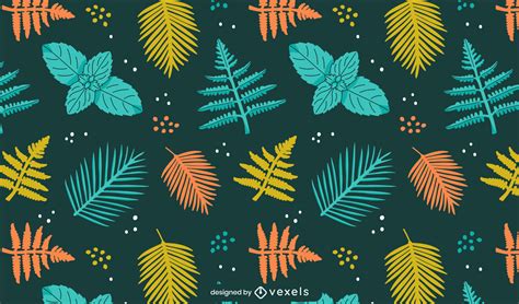 Plant Leaves Nature Pattern Design Vector Download