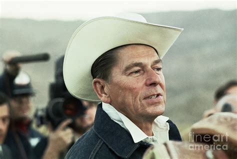 Ronald Reagan Wearing Cowboy Hat Photograph by Bettmann - Fine Art America