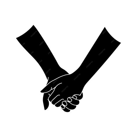 Premium Vector | Couple holding hands silhouette. Vector illustration