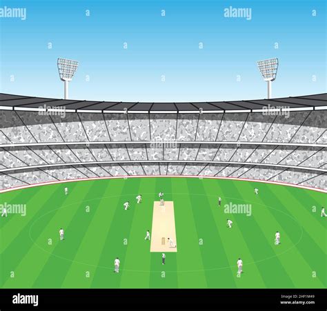 Cricket ground blue Stock Vector Images - Alamy