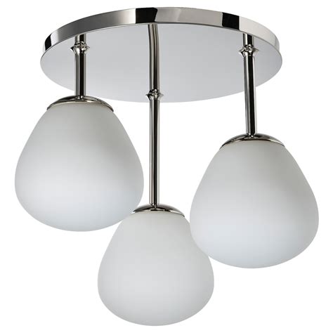 DEJSA ceiling lamp with 3 lamps, chrome-plated/opal white glass - IKEA