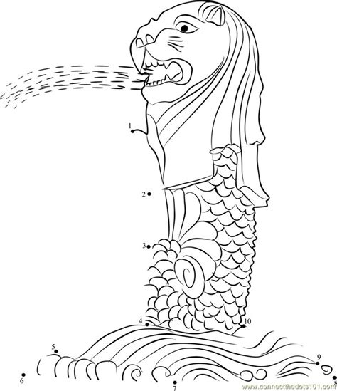 Singapore Merlion Coloring Page | National symbols, Coloring pages, Dragon coloring page