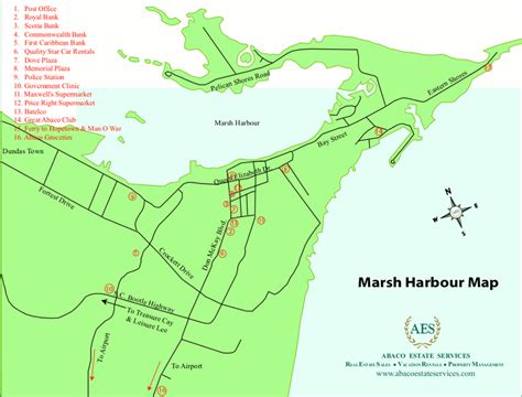 Abaco Estate Services: Map of Marsh Harbour, Abaco Bahamas