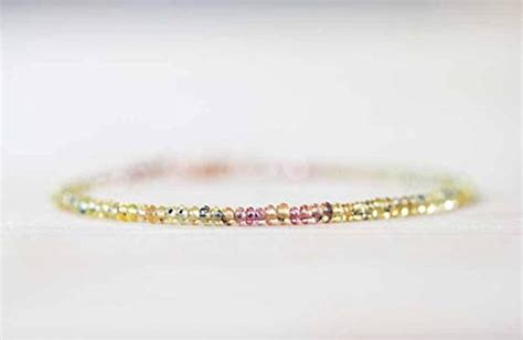 JEWEL BEADS,AAA++ Quality Songea Sapphire Bracelet with Rose Gold FilledFilled Fill or Sterling ...