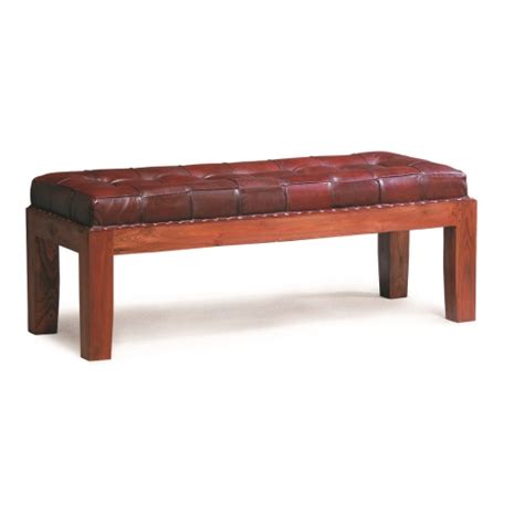 Leather Bench-Seat - Black Orpheus Emporium