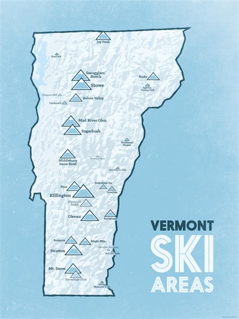 Vermont Ski Resorts Poster Map - Best Maps Ever