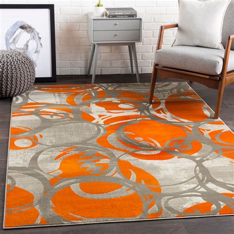 Surya Jax JAX-5000 Burnt Orange Synthetic Abstract Rug from the Modern Rug Masters collection at ...