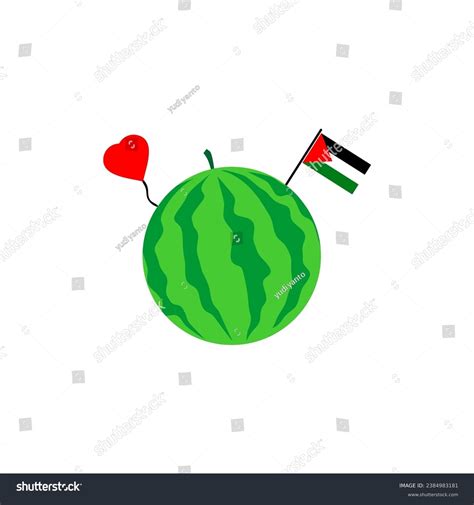 Watermelon Palestine Flag Isolated Background Watermelon Stock Vector (Royalty Free) 2384983181 ...