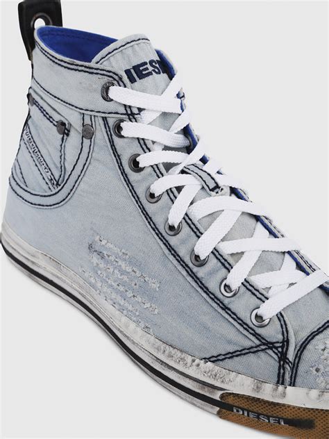 EXPOSURE I Men: High top sneakers in distressed denim | Diesel