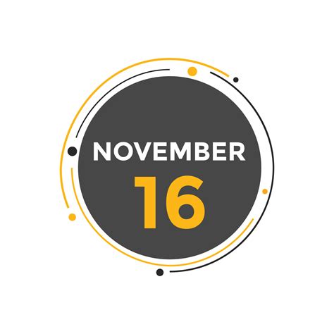 november 16 calendar reminder. 16th november daily calendar icon ...