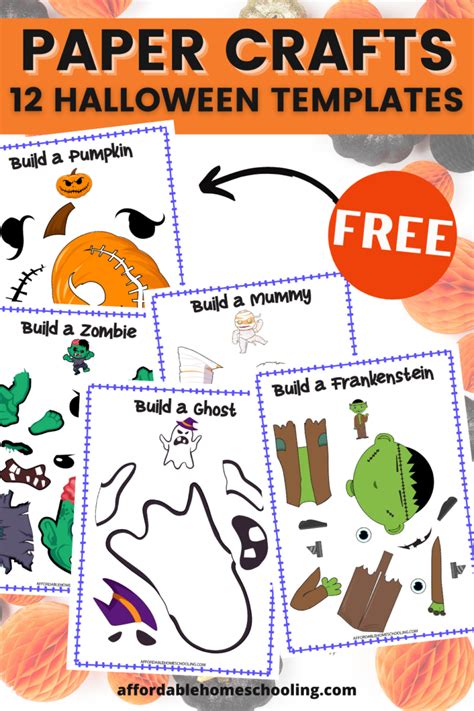 Free Printable Halloween Paper Crafts Templates for Kids