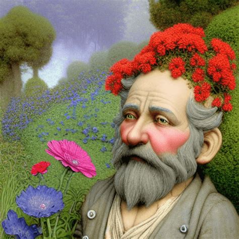 Gnome in a Spring Garden · Creative Fabrica