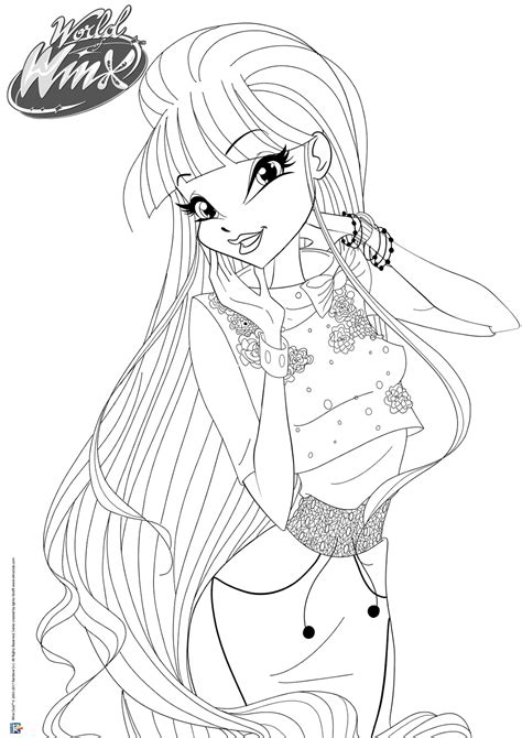 World of Winx Coloring Pages - Casual Outfit - Winx Club All