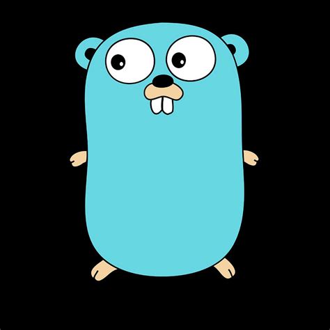 The Go Gopher Official Golang Logo Black Painting by Patel Kennedy ...