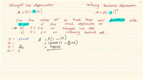 Straight line depreciation formula maths - SanioMaanoor