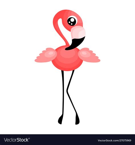 Cute cartoon dancing flamingo Royalty Free Vector Image