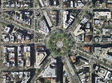 Dupont Circle in Washington, D.C. as seen from above. | City, Dupont circle, Aerial