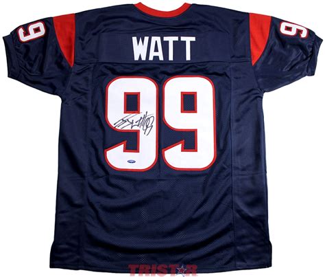 JJ Watt Autographed Houston Texans Custom Blue Jersey