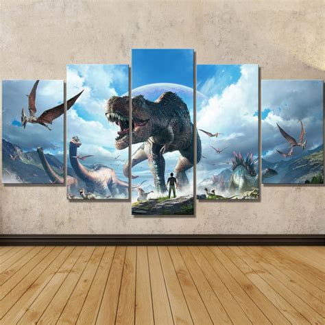 Canvas HD Prints Paintings Home Decor 5 Pieces Pictures ark survival evolved Wall Art Poster | Wish