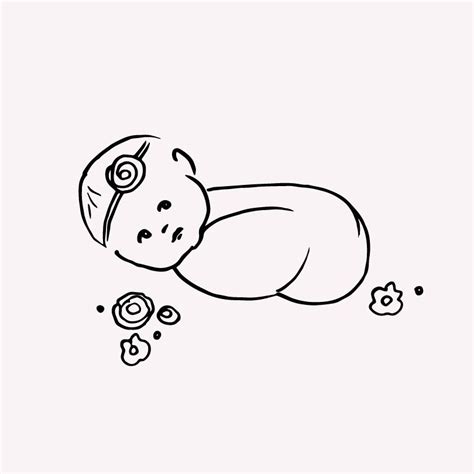 Newborn Baby Vector Clipart New Baby Twin illustration Hand Drawn Line Drawing Vector Clip Art ...