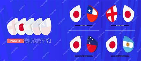 Premium Vector | Rugby team of japan all matches icon in pool a of ...