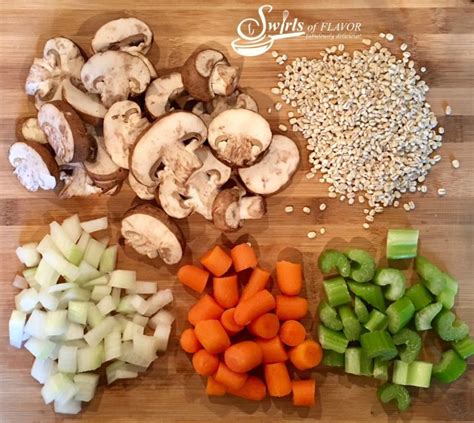 Slow Cooker Mushroom Barley Soup - Swirls of Flavor