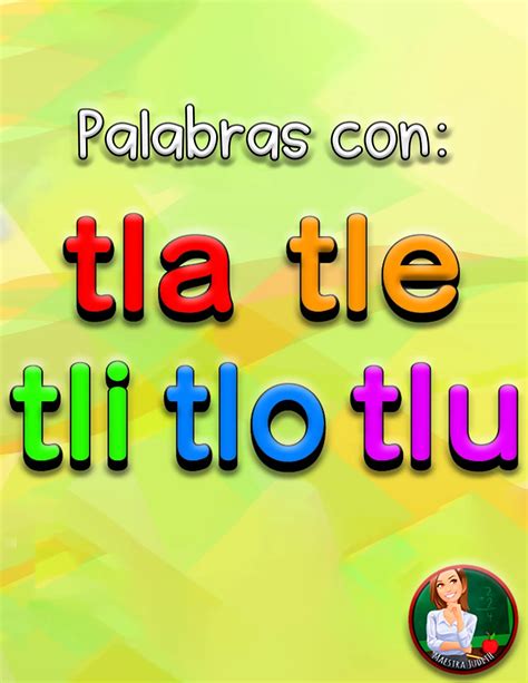 Palabras con tla tle tli tlo tlu - Material Educativo y Material Didáctico Maestra Judith