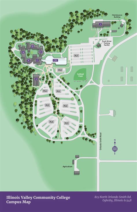 Illustrated Campus Maps for Illinois Valley Community College - Illustrated Maps by Tom Woolley