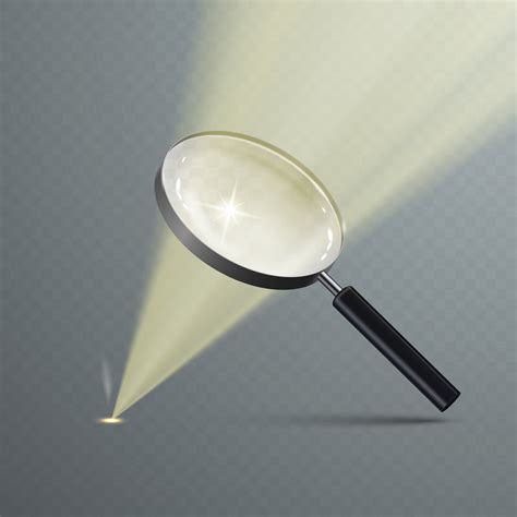 A realistic magnifying glass burns the surface with the rays of the sun. 28198919 Vector Art at ...
