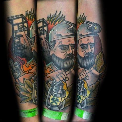 40 Coal Mining Tattoos For Men - Miner Design Ideas