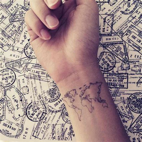 world-map-outline-temporary-tattoo Tatoo Star, Fake Tattoo, Wrist ...