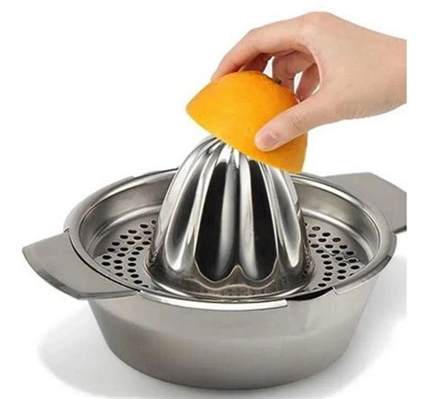 Espremedor De Frutas Manual P/suco Limão Laranja Em Aço Inox ...