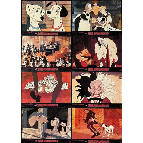 101 DALMATIANS French Lobby Cards - 9x12 in. - 1961/R1995 x8