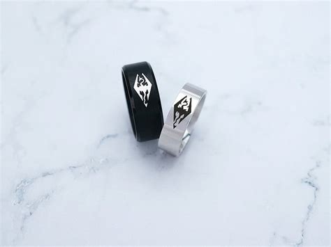 Skyrim Dragon Rings Couple Rings the Elder Scrolls V: Skyrim - Etsy