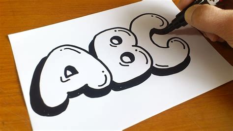 Very Easy ! How to Draw Graffiti Bubble Letters ABC - YouTube