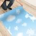 Blue Sky Wallpaper With Cute Animal Clouds Nursery Wall - Etsy