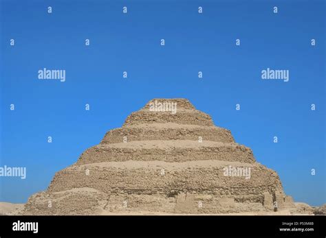 Egypt. Saqqara necropolis. The Pyramid of Djoser (Zoser) or step pyramid. Built in 27th century ...