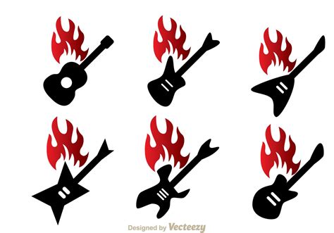 Guitar On Fire 96863 Vector Art at Vecteezy