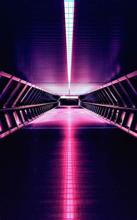 Download Neon Purple Corridor Aesthetic Tablet Wallpaper | Wallpapers.com