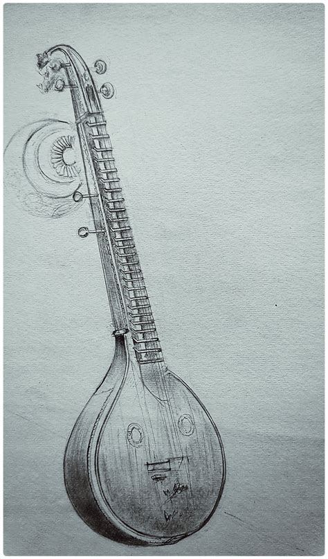 Still Life Sketch of Veena Instrument - Etsy