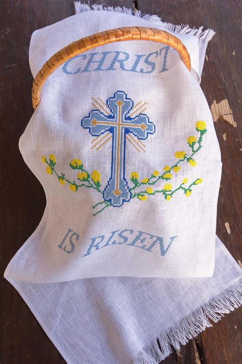 Easter Decorations for Orthodox Easter Basket Linen 100% - Etsy