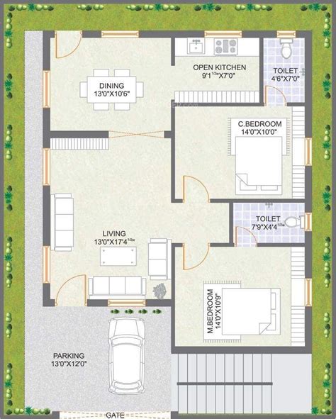 Praneeth Pranav Meadows Floor Plan 2bhk 2t West Facing Sq Ft House ... | 20x30 house plans ...