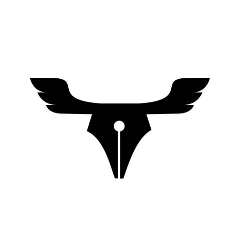 Flying pen freedom logo design concept pen with wings vector icon ...