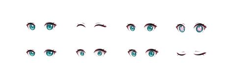 Premium Vector | Anime manga girl expressions eyes set