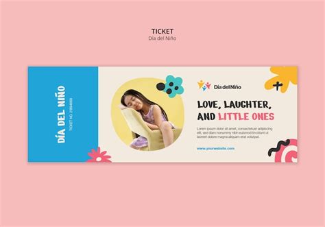 Free PSD | Dia del nino celebration ticket template