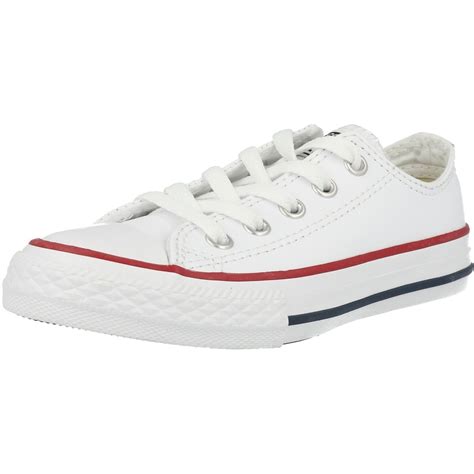 Converse Chuck Taylor All Star Ox White Leather - Trainers Shoes ...