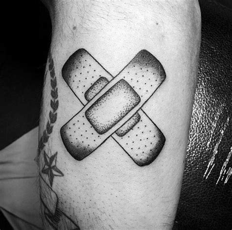 Band Aid Tattoo Designs For Men - Patched Up Ink Ideas