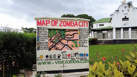 A Map Of Zomba City In Front Of The Historic Zomba Gymkhana Club Stock Photo - Download Image ...