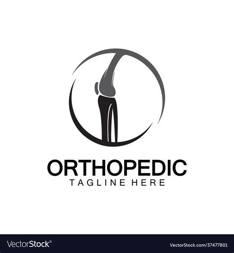 Orthopedic health bone logo design templateknee Vector Image